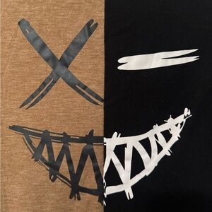 SHEIN Two-Tone Black and Brown Tee